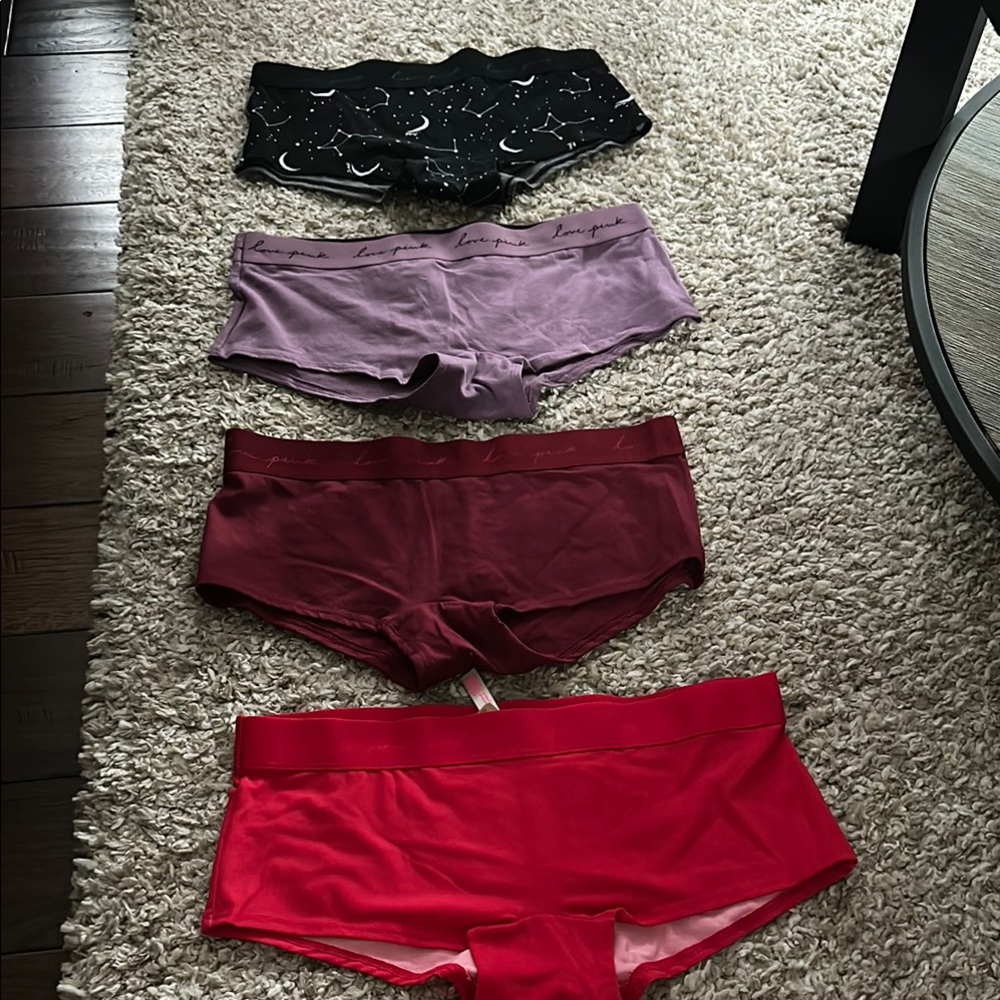 PINK Victoria's Secret Panties Set - Black, Lavender, Burgundy, Red